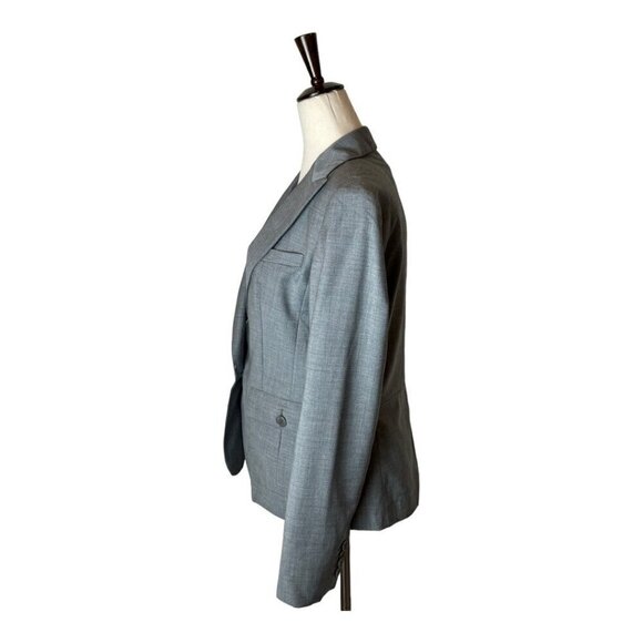 Talbots Blazer Women 2 Gray Wool Blend Single Breasted One Button Close Kate Fit - Picture 5 of 12